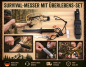 Preview: Messer 15-teilig Survival Set Multitool Kompass Angler Outdoor Notfall Paracord