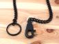 Preview: Messerkette mit Karabiner Schwarz 44,5cm Metallkette Schlüsselhalter Gürtelkette