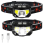Preview: LED Stirnlampe 500lm Sensor Rotlicht USB Kopflampe Akku IP65 Angeln Joggen Profi