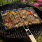 Preview: Grillkorb verchromt Grillrost Gemüsekorb Fisch Fleisch Grillzubehör 32x22,5cm