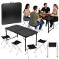 Preview: Campingtisch faltbar ALU 120 cm Set mit 4 Hocker Klapp- Gartentisch Koffertisch