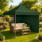 Preview: Profi Faltpavillon 3x3m STAHLGESTELL Wasserdicht 420D Expresszelt grün