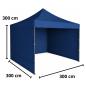 Preview: Profi Faltpavillon 3x3m STAHLGESTELL Wasserdicht 420D Expresszelt blau
