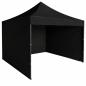 Preview: Profi Faltpavillon 3x3m STAHLGESTELL Wasserdicht 420D Expresszelt Schwarz