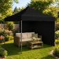 Preview: Profi Faltpavillon 3x3m STAHLGESTELL Wasserdicht 420D Expresszelt Schwarz