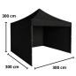 Preview: Profi Faltpavillon 3x3m STAHLGESTELL Wasserdicht 420D Expresszelt Schwarz