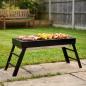 Preview: Holzkohlegrill Klappgrill Campinggrill BBQ Grill tragbar faltbar 77cm Reisegrill