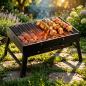Preview: Holzkohlegrill Grill Klappgrill Koffergrill Campinggrill Tragbar BBQ 40cm Angeln