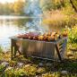 Preview: Edelstahl Holzkohlegrill Camping Klappgrill Faltgrill Mini Grill 40x24x17cm