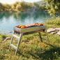 Preview: Edelstahl Grill Holzkohle Klappgrill Campinggrill Schaschlik Handschuhe 54x20cm