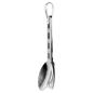 Preview: Outdoor Campingbesteck Set Edelstahl Reisebesteck Karabiner Camping Besteck