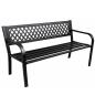 Preview: Gartenbank Sitzbank Terrasse Garten Metall 2.5-Sitzer Schwarz 120 cm Gartenmöbel