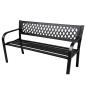 Preview: Gartenbank Sitzbank Terrasse Garten Metall 2.5-Sitzer Schwarz 120 cm Gartenmöbel