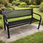 Preview: Gartenbank Sitzbank Terrasse Garten Metall 2.5-Sitzer Schwarz 120 cm Gartenmöbel