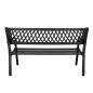 Preview: Gartenbank Sitzbank Terrasse Garten Metall 2.5-Sitzer Schwarz 120 cm Gartenmöbel