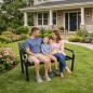 Preview: Gartenbank Sitzbank Terrasse Garten Metall 2.5-Sitzer Schwarz 120 cm Gartenmöbel