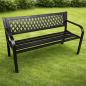 Preview: Gartenbank Sitzbank Terrasse Garten Metall 2.5-Sitzer Schwarz 120 cm Gartenmöbel