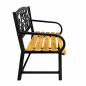 Preview: Gartenbank Parkbank für Terrasse Garten Metall Holz 2.5-Sitzer 118 cm Sitzbank