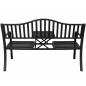 Preview: Gartenbank Terrasse Garten Metall 3 Sitzplätze Schwarz 150 cm mit Tisch Parkbank