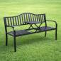 Preview: Gartenbank Terrasse Garten Metall 3 Sitzplätze Schwarz 150 cm mit Tisch Parkbank