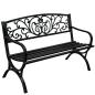 Preview: Gartenbank Sitzbank Terrasse Metall 2.5-Sitzer Gartenmöbel schwarz 127 cm schick