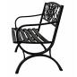 Preview: Gartenbank Sitzbank Terrasse Metall 2.5-Sitzer Gartenmöbel schwarz 127 cm schick