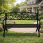 Preview: Gartenbank Sitzbank Terrasse Metall 2.5-Sitzer Gartenmöbel schwarz 127 cm schick