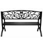 Preview: Gartenbank Sitzbank Terrasse Metall 2.5-Sitzer Gartenmöbel schwarz 127 cm schick