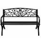 Preview: Gartenbank Sitzbank Terrasse Metall 2.5-Sitzer Gartenmöbel schwarz 127 cm schick