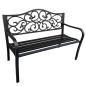 Preview: Gartenbank Terrasse Metall 3-Sitzer Parkbank robust schwarz 127 x 60 x 89 cm