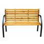 Preview: Gartenbank Holz Metall Sitzbank wetterfest 2 Sitzer Outdoor für Terasse Balkon