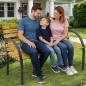 Preview: Gartenbank Holz Metall Sitzbank wetterfest 2 Sitzer Outdoor für Terasse Balkon