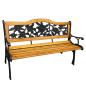 Preview: Gartenbank Parkbank Holz Metall Gartenmöbel Rückenlehne 2.5 Sitzer Sitzbank NEU