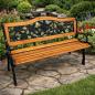Preview: Gartenbank Parkbank Holz Metall Gartenmöbel Rückenlehne 2.5 Sitzer Sitzbank NEU