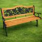 Preview: Gartenbank Parkbank Holz Metall Gartenmöbel Rückenlehne 2.5 Sitzer Sitzbank NEU