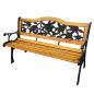 Preview: Gartenbank Parkbank Holz Metall Gartenmöbel Rückenlehne 2.5 Sitzer Sitzbank NEU