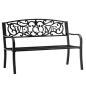 Preview: Gartenbank Sitzbank Terrasse Welcome Metall 3-Sitzer Schwarz 127 cm robust 