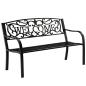Preview: Gartenbank Sitzbank Terrasse Welcome Metall 3-Sitzer Schwarz 127 cm robust 
