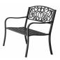 Preview: Gartenbank Sitzbank Terrasse Welcome Metall 3-Sitzer Schwarz 127 cm robust 