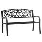 Preview: Gartenbank Sitzbank Terrasse Welcome Metall 3-Sitzer Schwarz 127 cm robust 