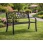 Preview: Gartenbank Sitzbank Terrasse Welcome Metall 3-Sitzer Schwarz 127 cm robust 