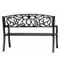 Preview: Gartenbank Sitzbank Terrasse Welcome Metall 3-Sitzer Schwarz 127 cm robust 