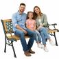 Preview: Gartenmöbel Gartenbank Holz Metall Parkbank Terasse Balkon robust 2.5 Sitzer NEU