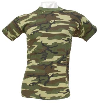 Preview: Herren US T-Shirt Woodland BW Baumwolle Basic Shirt Rundhals S-3XL