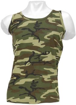 Preview: US Tank Top Woodland BW 100% Baumwolle Herren Muskelshirt Army XS-3XL