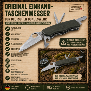 Original Bundeswehr Einhandmesser Victorinox BW Taschenmesser oliv Armeemesser