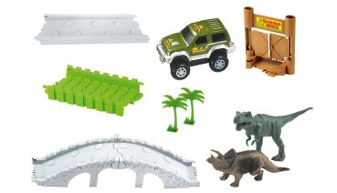 Preview: Amewi Magic Traxx Dino-Park, mit Brücke, MiniSet 108-teilig Rennbahn Spielzeug