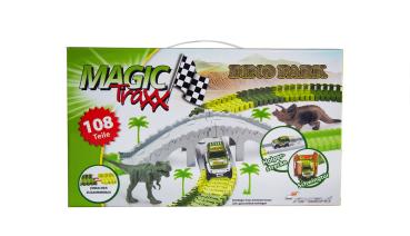 Amewi Magic Traxx Dino-Park, mit Brücke, MiniSet 108-teilig Rennbahn Spielzeug