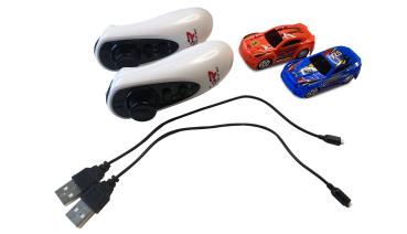 Amewi RC Magic Traxx Glow 113-teilig mit zwei Rennfahrzeugen Rennbahn Spielzeug