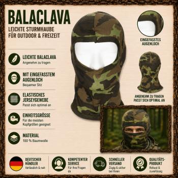 Preview: Balaclava Sturmhaube 1-Loch Tarn Camo 100% Baumwolle BW Outdoor Jagd Airsoft